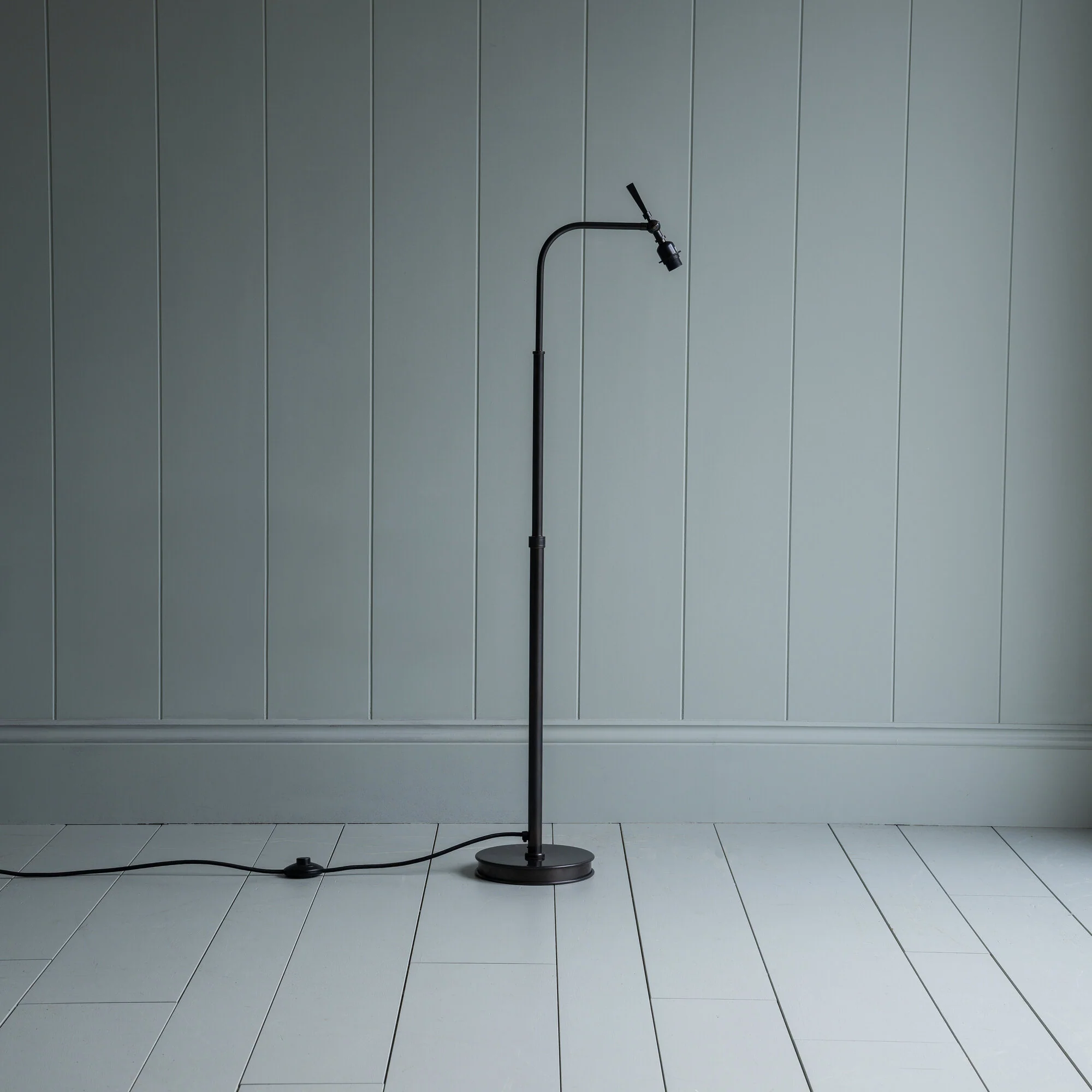 To The Point Fixed Height Floor Lamp Base in Waxed Brass - Image 4