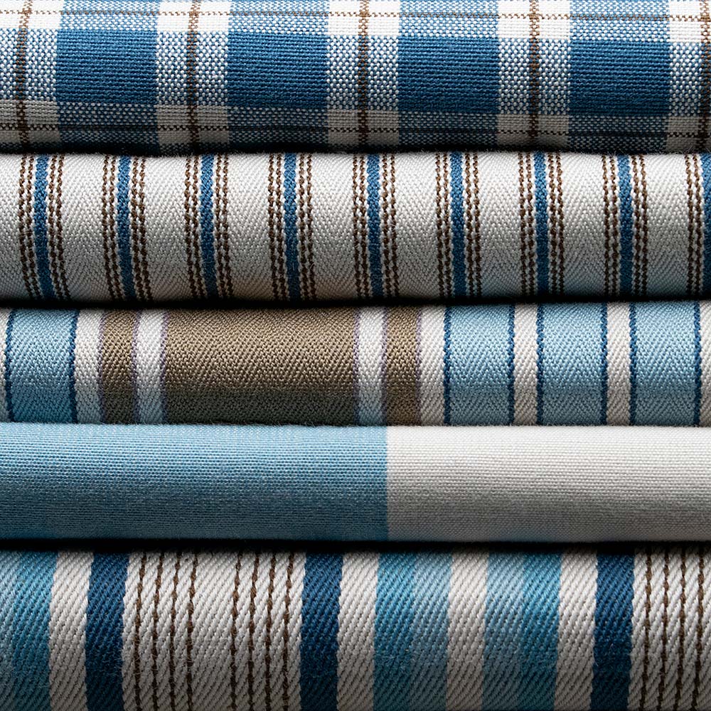 Mid-weight Organic Cotton, Well Plaid Blue Brown - Image 7